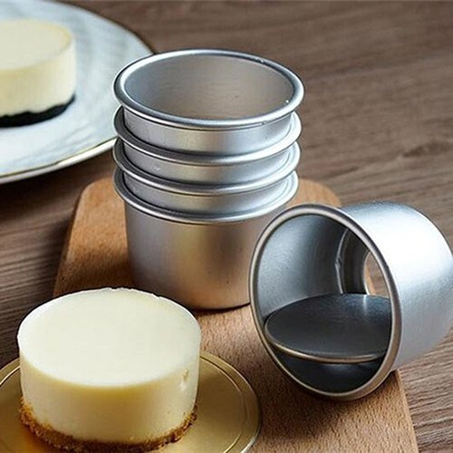 Baost 5Pcs Round Mini Cake Pan Removable Bottom Mini Cheesecake Mold DIY Baking Mold Cupcake Baking Pans Random Color
