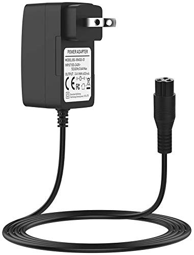 IBERLS 24V 600mA Scooter Battery Charger Cord for Razor E100 E125 E150 E175 E200 Crazy Cart eSpark 3-Prong Adapter Power Supply Cord 6.5FT