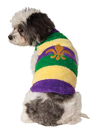 Rubies Mardi Gras Soft Pet Sweater Small Multicolor