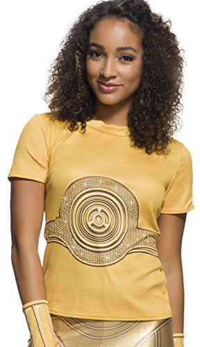 Rubies Adult Star Wars C-3PO Rhinestone Costume T-shirt Small