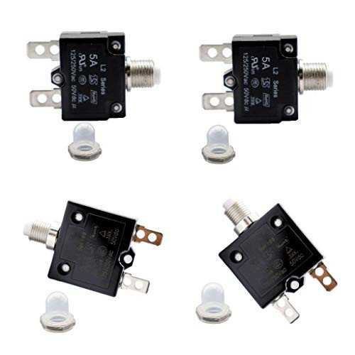Gazechimp 4Pcs 30Aplus 5A Push Button Circuit Breaker Manual Reset Thermal Overload Switch