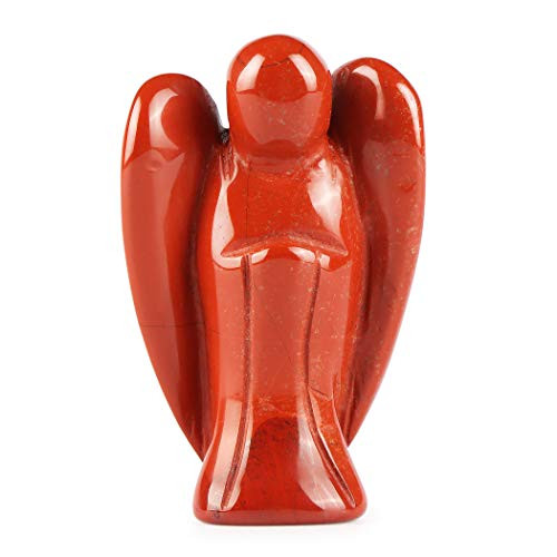 Artistone 2.0 inch Angel Stones Angel Healing Crystal Hand-Carved Gemstone Crystal Figurine Statue Guardian Pocket Angel with Gift Box Red Jasper Artistone 2.0 inch Angel Stones Angel Healing Crystal Hand-Carved Gemstone Crystal Figurine Statue Guardian Pocket Angel with Gift Box Red Jasper