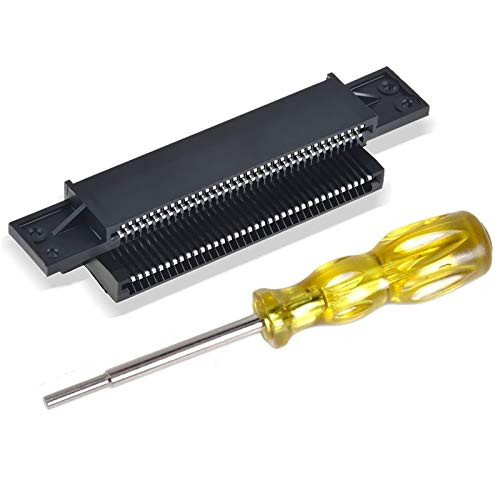 Sunjoyco 72 Pin Replacement Connector Cartridge Slot and 3.8mm Screwdriver Bit Open Tool for Nintendo NES 8 Bit System - Repair Part
