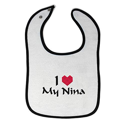 Toddler  and  Baby Bibs Burp Cloths I Love My Nina Fathers Day Daddy Cotton Items for Girl Boy Care White Black Design Only