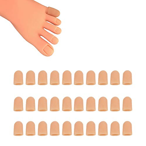 30 Pieces Gel Toe Caps for Little Toe Silicone Toe Protector Toe Covers for Pinky Toe Protect Toe from Rubbing Ingrown Toenails Corns Blisters and Other Painful Toe Problems  XSBeige
