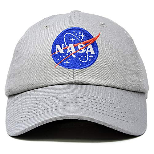 DALIX NASA Hat Soft Baseball Cap Embroidered Space Meatball Logo in Gray