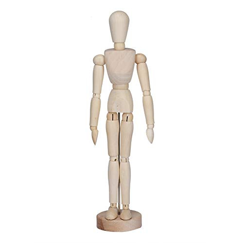 Art Supply Wood Artist Drawing Manikin Articulated Mannequin Human Figure with Base and Flexible Body - Perfect for Drawing The Human Figure