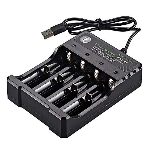 Universal 4-Bay Battery Charger Speedy Smart Charger for Rechargeable Batteries 10440 14500 16340 16650 14650 18350 18500 18650