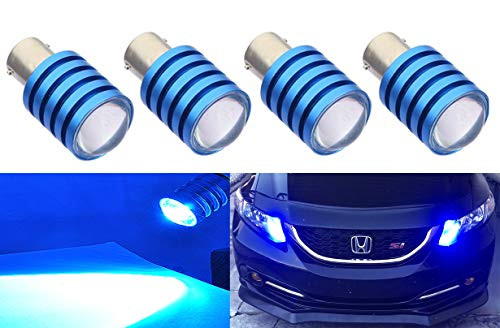 ICBEAMER 4 pcs BAY15d 1157 1158 1493 2057 2357 2397 7528 LED Replace Turn Signal incandesce Light Bulbs  Color Blue