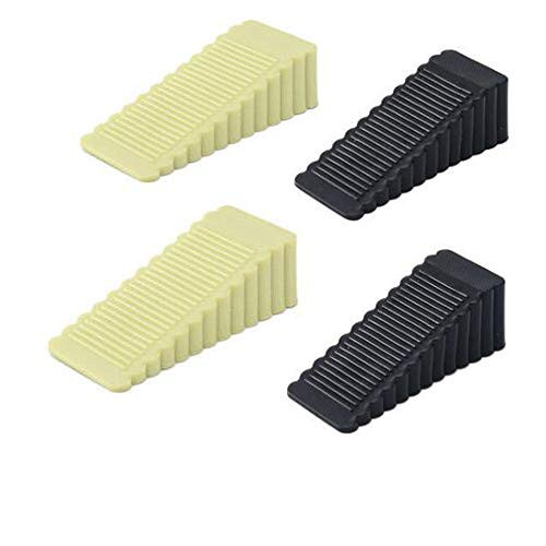 Door Stopper Wall Protector  4pk  - Quiet Shock Absorbent Gel - Adhesive Reusable Bumper Protector Wall Shield  and  Silencer for Door Handle?Black Green?