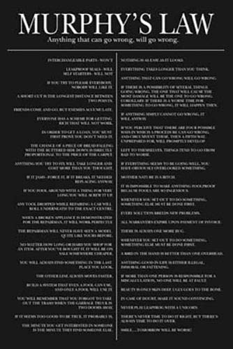 Studio B Poster Murphys Law 36x24 Wall Art p0185