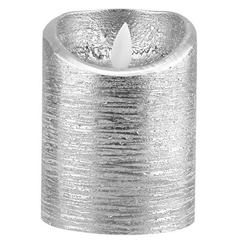 POCREATION Swinging Flame Electric Candle - Led Flame-Less Candles Battery Silver Swinging Flame Electric Candle Lights Weddings S 7.5x10cm