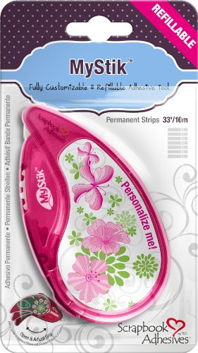 3L Scrapbook Adhesives My Stik Customizable Refillable Permanent Adhesive Strip Dispenser, 33 Feet