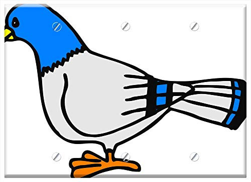 Triple Blank Wall Plate Cover - Dove Bird Animal Pigeon Peace Feather Wing Beak