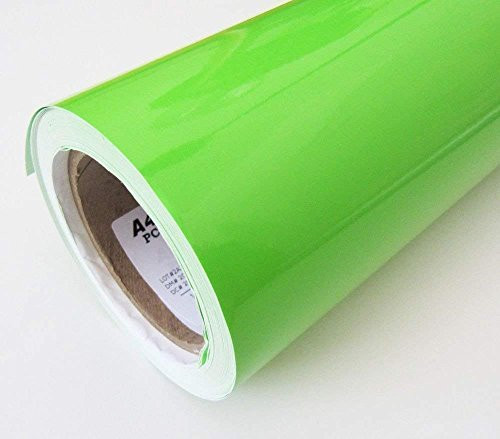 12" x 10 Ft Roll of Lime Tree Green Permanent Adhesive-Backed Vinyl for Craft Cutters, Punches, Make Monograms Stickers, Silhouette and Vinyl Sign Cutters by LeoPro