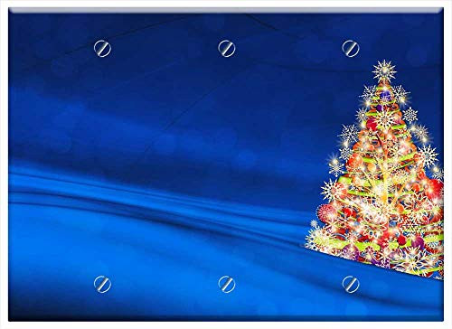 Triple Blank Wall Plate Cover - Greeting Card Christmas Tree Background Structure 1