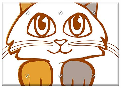 Triple Blank Wall Plate Cover - Animal Cat Feline Kitten Pet