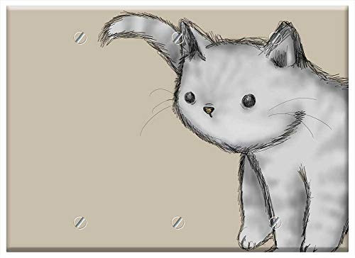 Triple Blank Wall Plate Cover - Kitten Cat Cute Cat Pet Cute Animal Feline