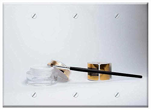 Triple Blank Wall Plate Cover - Gel Manicure Brush Template Pedicure Beauty
