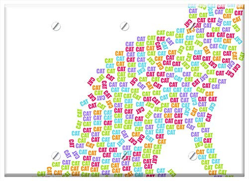 Triple Blank Wall Plate Cover - Cat Kitty Kitten Feline Animal Pet Typography