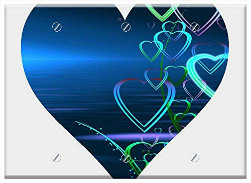 Triple Blank Wall Plate Cover - Heart Love Abstract Greeting Card Background 2