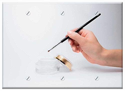 Triple Blank Wall Plate Cover - Gel Manicure Brush Template Hand Pedicure Beauty
