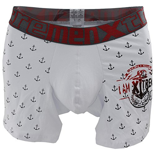 Xtremen 51378 Printed Boxer Briefs Color White Size XL