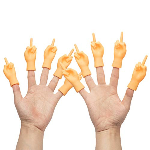 Yolococa 10 Pieces Finger Puppet Mini Finger Hands Tiny Hands with Left Hands and Right Hands for Game Party?Gesture Mid Finger  Mid Finger