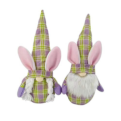 2PCS Easter Faceless Plush Gnome with Easter Egg Easter Bunny Gnomes Decor Girl Room Decor Gifts Indoor Spring Decor Rabbit Ears for Adult and Kids  A