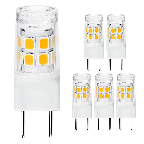 G8 Light Bulb 3 Watts Warm White T4 G8 Base Bi-pin Xenon JCD Type LED Halogen Replacement Bulb40W Halogen EquivalentUnder Counter Kitchen Lighting Pack-5