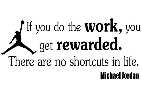 If You do The Work You get Rewarded 23 x 10 Vinyl Wall Quote Decal Sticker Sports Team Calligraphy Art Decor Motivational Inspirational Lettering Curry Inspired