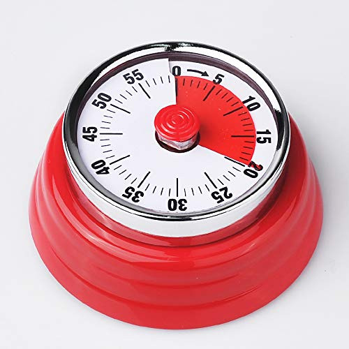 Kitchen Timer Kitchen Cooking Timer Reminder 60 Minute Visual Countdown Timer No Battery Required Magnetic Baking Time Management Timer  Red
