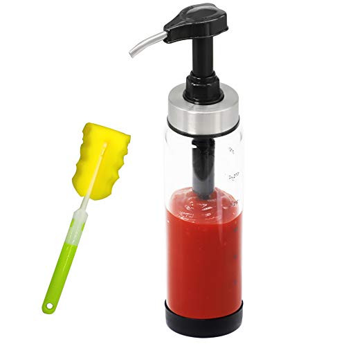 Sauce Pump Dispenser With Glass Bottle Leakproof Kitchen Condiment Dispenser For Ketchup Mustard Salad Dressing Hot Sauces Oyster Sauce Syrup Pump Dispenser Sauce Pump Dispenser With Glass Bottle Leakproof Kitchen Condiment Dispenser For Ketchup Mustard Salad Dressing Hot Sauces Oyster Sauce Syrup Pump Dispenser