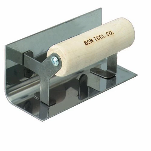 Bon 12-510 6-Inch by 2-1/2-Inch Stainless Steel Step and Corner Inside Tool, Square Radius with Wood Handle