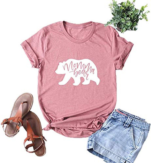 Vaise Womens Mama Bear Shirt Casual Short Sleeve Mom Shirt Summer Vacation Shirts Tops Graphics Tees Vaise Womens Mama Bear Shirt Casual Short Sleeve Mom Shirt Summer Vacation Shirts Tops Graphics Tees