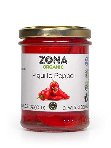 Zona Organic Spanish Fire Roasted Piquillo Peppers 6.5 oz  Pack of 1