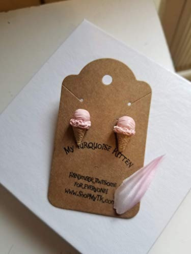Mini Strawberry Ice Cream Cone Stud Earrings