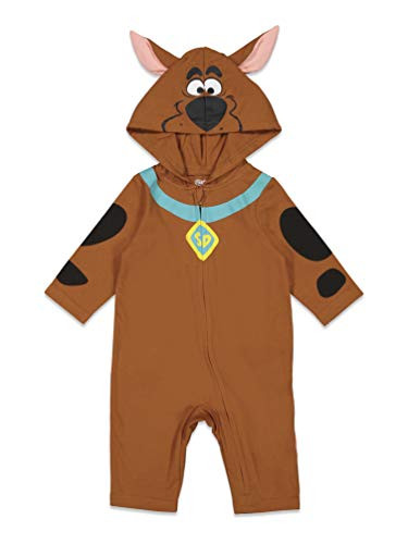 Scooby Doo Baby Boys Costume Zip-Up Bodysuit Hood and Ears Brown 6-12 Months