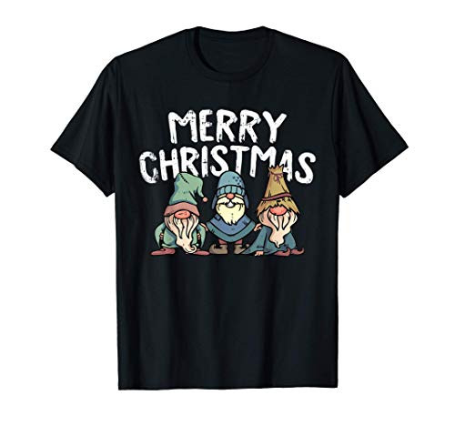 Merry Christmas Gnome Garden Winter Holiday Cool X-Mas Gifts T-Shirt