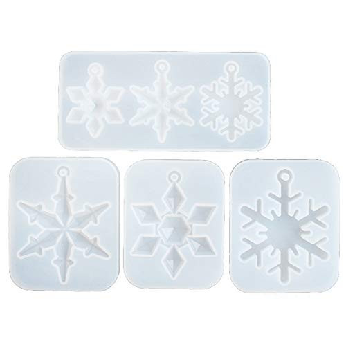 SLING 6 Styles Snowflake Resin Molds Durable Silicone Molds for Resin Epoxy DIY Casting Molds for Making Christmas Ornaments Earrings Necklace Pendants Jewelry
