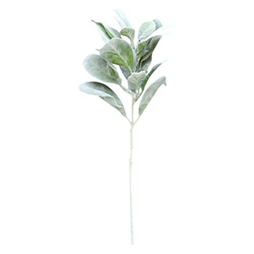 Cabilock 5pcs Artificial Flocked Lamb Ear Leaf Stems Fake Lamb Ear Stems Foliage Picks Artificial Greenery Bouquets for Chriestmas Wedding DIY Craft Wreath Making