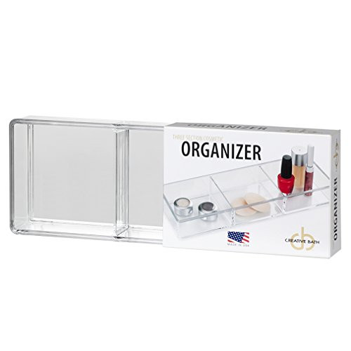 CreativeWare 38200CLR Cosmetic 3 Part Rectangle Organizer