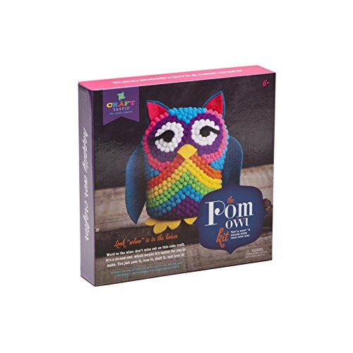Craft-tastic Ann Williams Group Pom Owl Kit - Craft Kit Makes 1 Pompom Covered Stuffed Owl