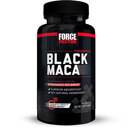 Black Maca Root Vitality Supplement for Men with Superior Absorption and Power Natural Maca Negra Extract Fundamentals Series 1000mg Force Factor 60 Capsules