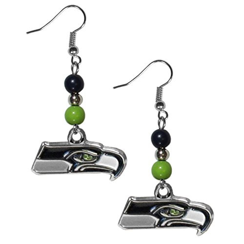 NFL Siskiyou Sports Womens Seattle Seahawks Fan Bead Dangle Earrings One Size Team Color