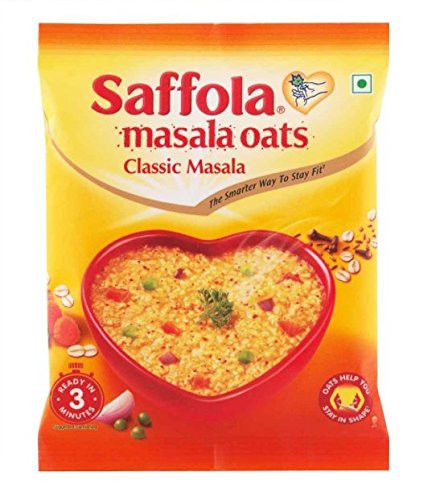 Saffola Masala Oats - Classic Masala- 39 grams -  1.37 oz  Vegetarian oatmeal India - pack of 6