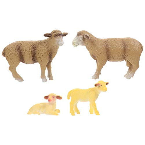 GARNECK 4Pcs Mini Sheep Figurines Resin Animals Table Statue Cake Topper Ornament Miniature Garden Sculpture for Landscape Dollhouse Desktop GARNECK 4Pcs Mini Sheep Figurines Resin Animals Table Statue Cake Topper Ornament Miniature Garden Sculpture for Landscape Dollhouse Desktop