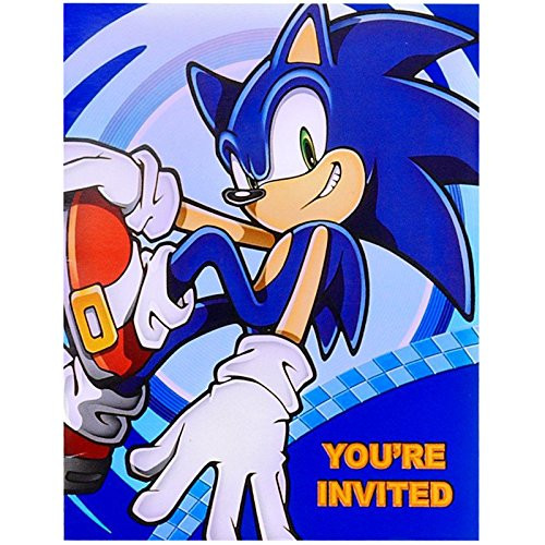 BirthdayExpress Sonic the Hedgehog Party Supplies - Invitations (8)