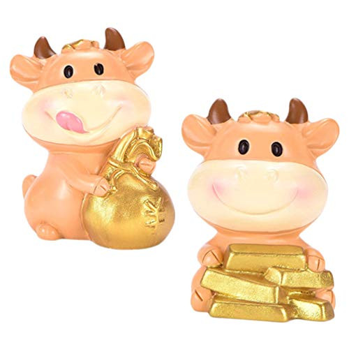 Cabilock 2Pcs Mini Cow Figurines 2021 Chinese Zodiac New Year of The Ox Cow Statues Cake Topper Christmas Dollhouse Figurines Fairy Garden Bonsai Micro Landscape Cake Decoration Cabilock 2Pcs Mini Cow Figurines 2021 Chinese Zodiac New Year of The Ox Cow Statues Cake Topper Christmas Dollhouse Figurines Fairy Garden Bonsai Micro Landscape Cake Decoration
