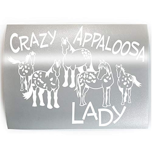 CRAZY APPALOOSA LADY - PICK COLOR  and  SIZE - Appy Breed Horse Rider Vinyl Decal Sticker A